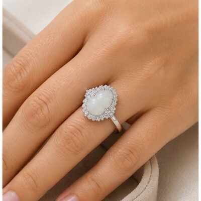 White Jade Gourd Blessing Ring
