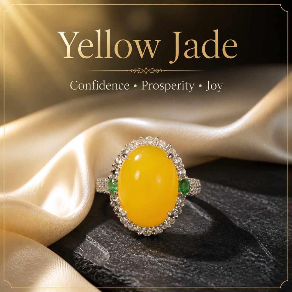 Yellow Jade Confidence Ring