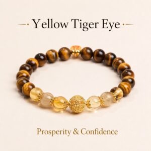 Sunlit Prosperity Tiger Eye & Citrine Bracelet - Single Loop - 8mm