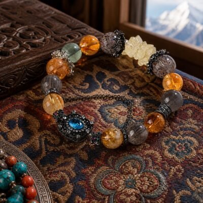Dark Crystal Protective Eye Statement Bracelet