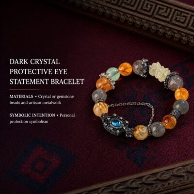 Dark Crystal Protective Eye Statement Bracelet