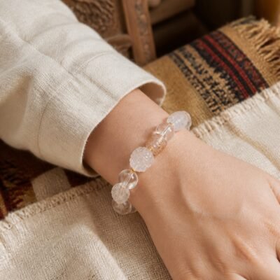 Clear Crystal Carved Guardian Bracelet
