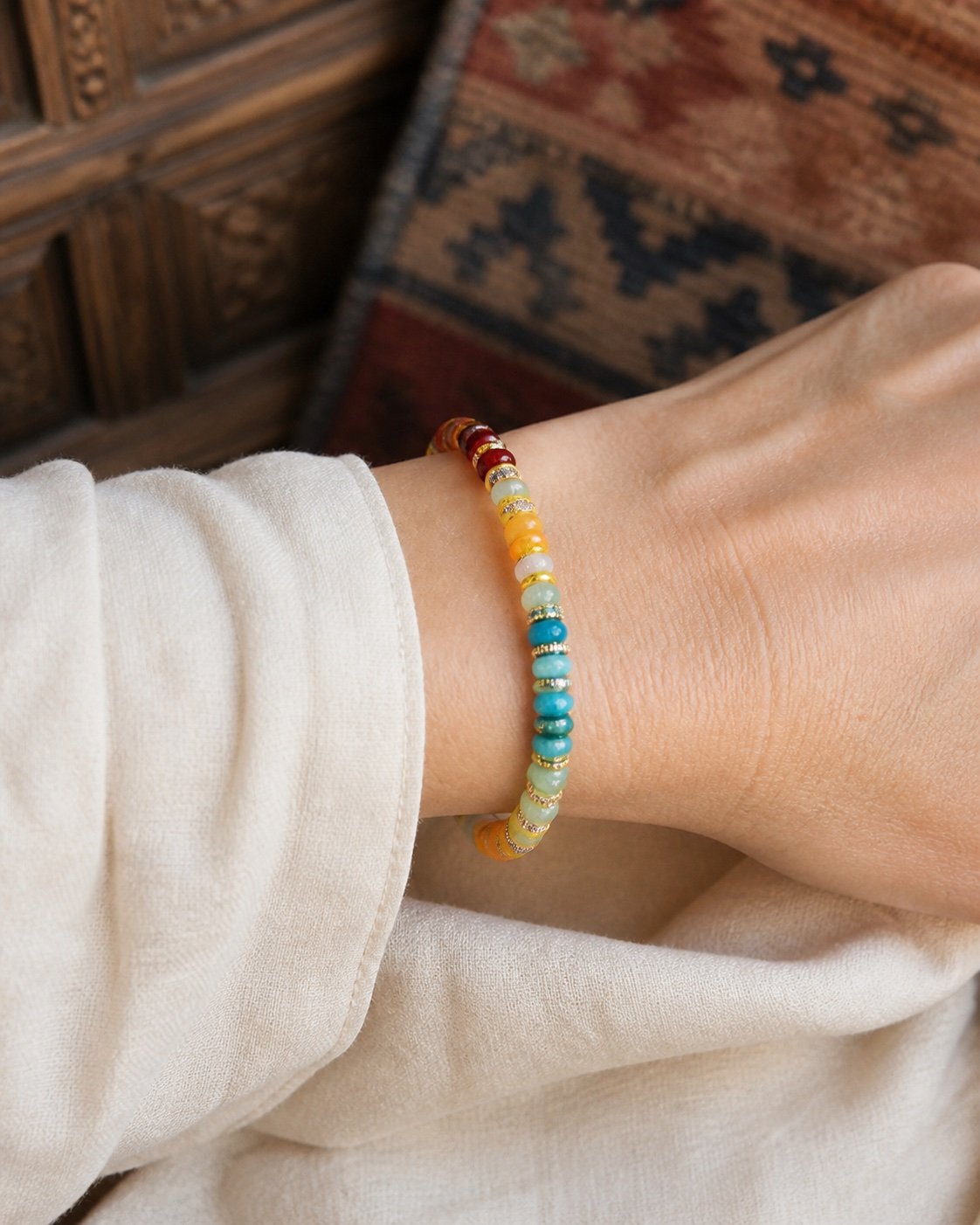 z1424042-rainbow-cut-stone-bracelet-04 Rainbow Faceted Crystal Bracelet