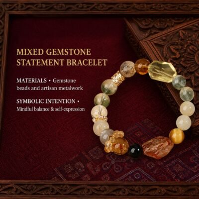 Mixed Gemstone Statement Bracelet
