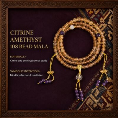 z2006005-citrine-amethyst-108-bead-mala-03 Golden Quartz & Amethyst 108-Bead Mala Bracelet & Necklace