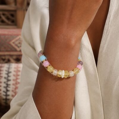 z7192003-pastel-crystal-gold-accent-bracelet-01 Pastel Crystal Gold-Accent Bracelet
