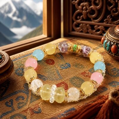 z7192003-pastel-crystal-gold-accent-bracelet-03 Pastel Crystal Gold-Accent Bracelet