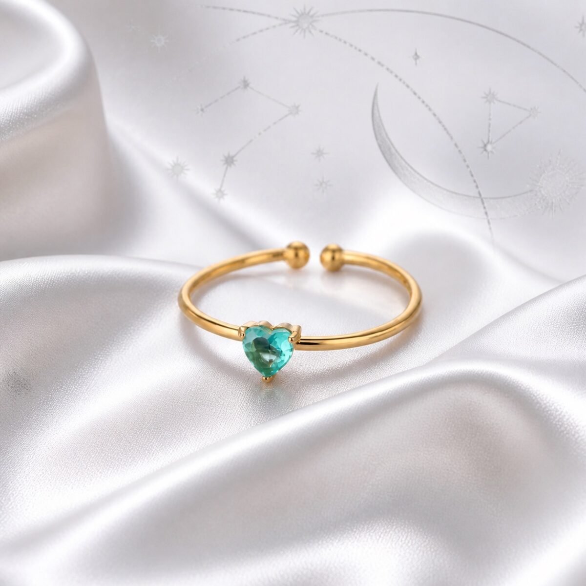 December Lapis Lazuli Birthstone Heart Ring – Gold