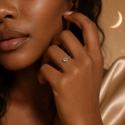December Lapis Lazuli Birthstone Heart Ring – Gold