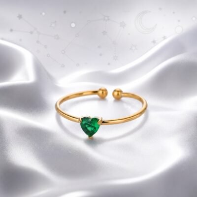 Gold Birthstone Heart Rings