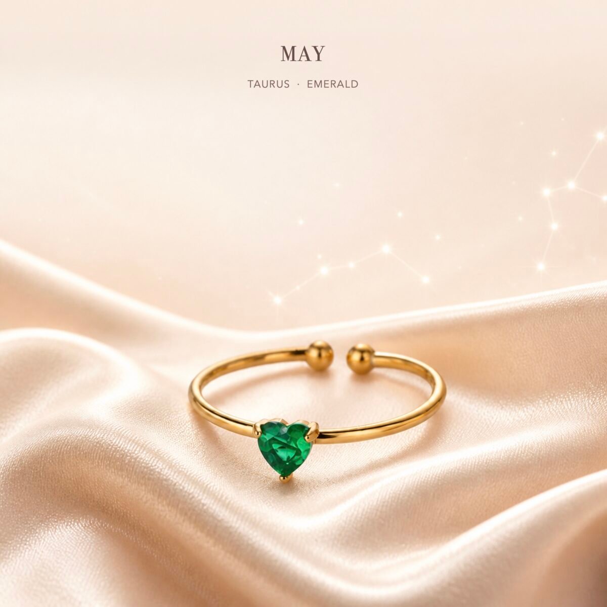 May Fluorite Birthstone Heart Ring – Gold
