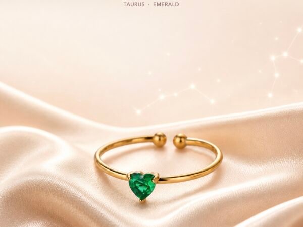 May Fluorite Birthstone Heart Ring – Gold