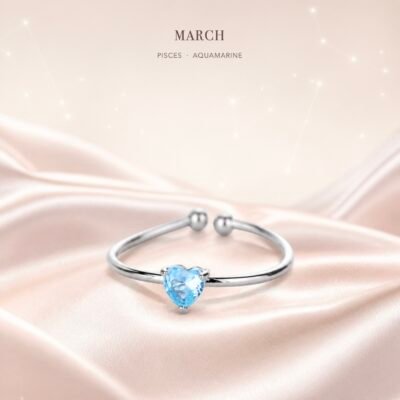 zodiac-birthstone-heart-ring-silver-march-aquamarine-02-birthstone-card March Aquamarine Birthstone Heart Ring – Silver