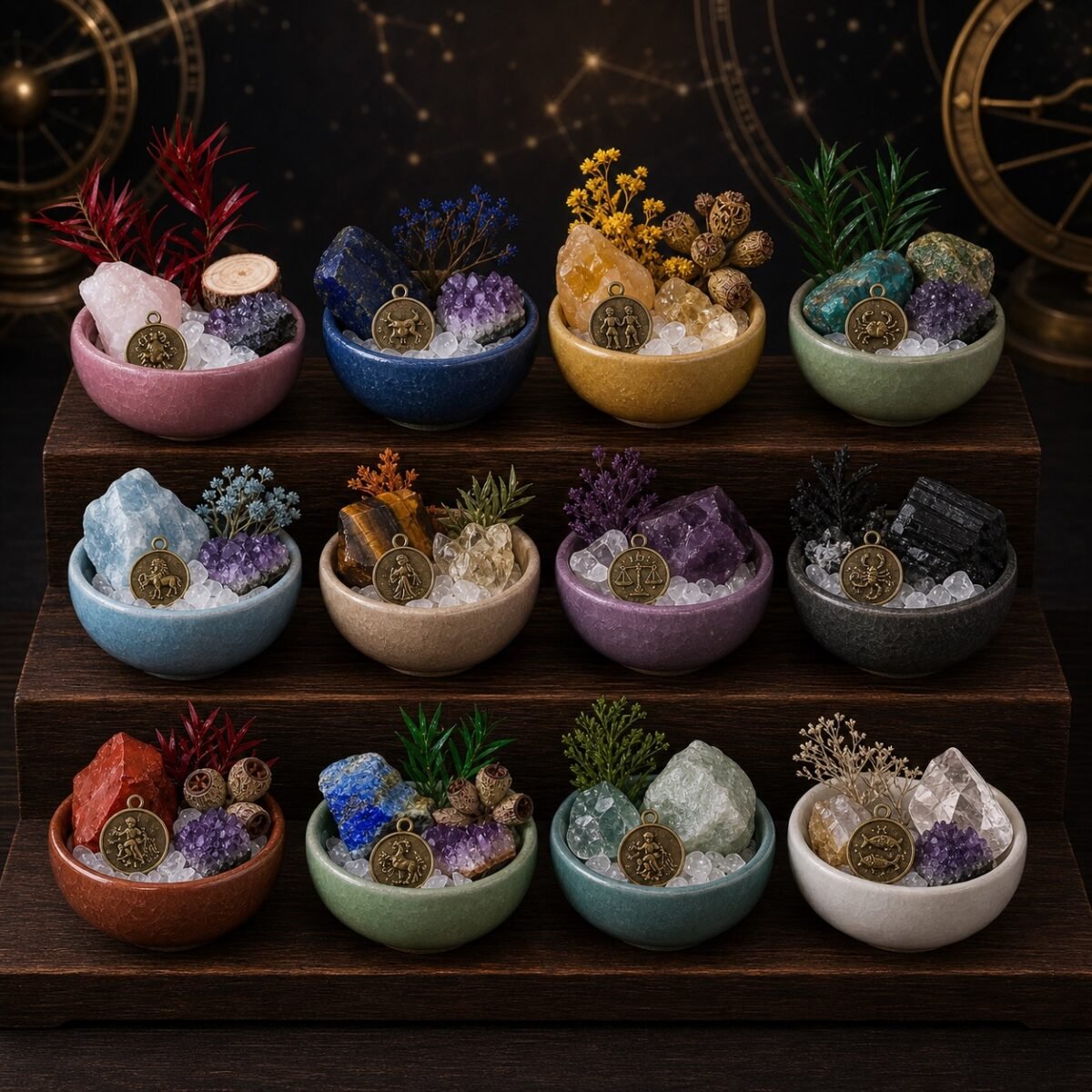 Zodiac Crystal Sanctuary Desk Decor