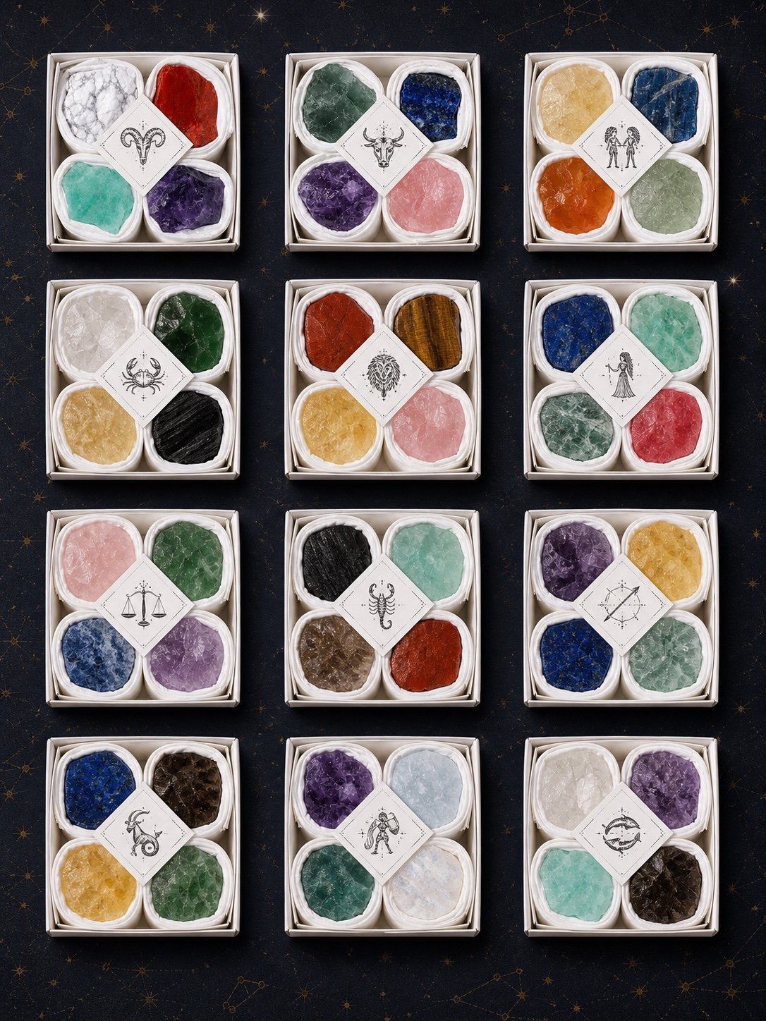 Zodiac Crystal Intention Gift Sets