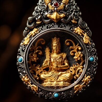 zodiac-guardian-deity-rotating-amulet-necklace-06-front-detail-macro Eastern Zodiac Guardian Deity Rotating Amulet Necklace