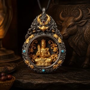 Eastern Zodiac Guardian Deity Rotating Amulet Necklace - Ox — Akasagarbha