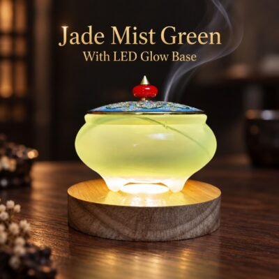Jade Stone Cloisonne Incense Burner