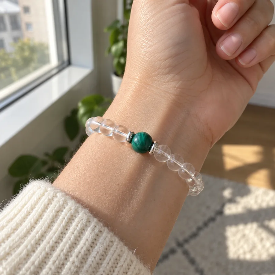 Styled customer scene featuring Celestial Birthstone Crystal Bracelet — Taurus