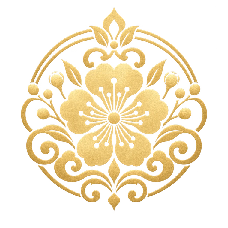 Original gold apricot blossom guardian emblem