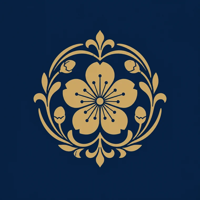 Original gold peach blossom guardian emblem
