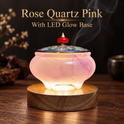 Jade Stone Cloisonne Incense Burner
