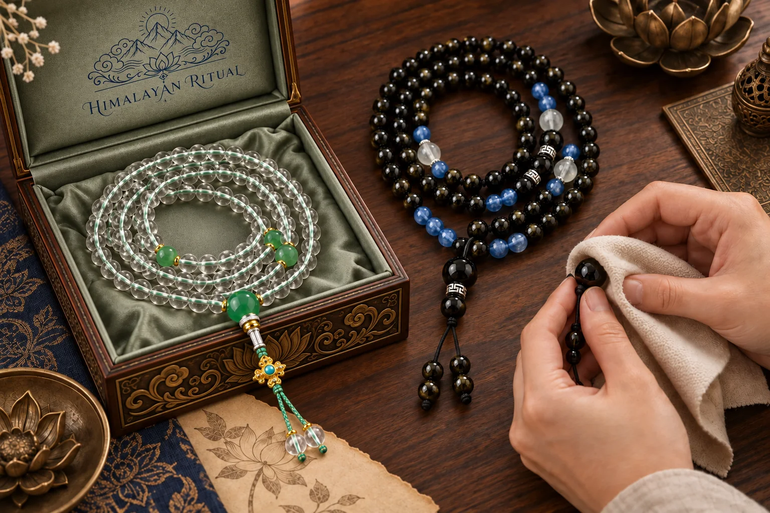 Protect the cord, guru bead, and tassel