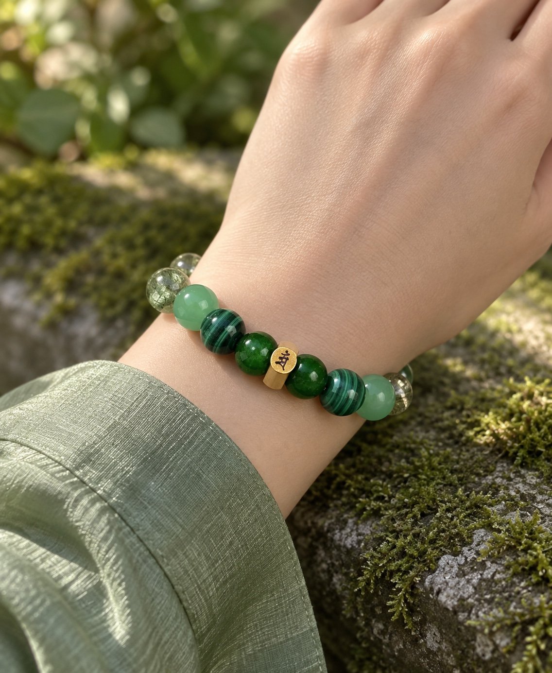 04-manjushri-rabbit-worn Zodiac Intention Crystal Bracelet