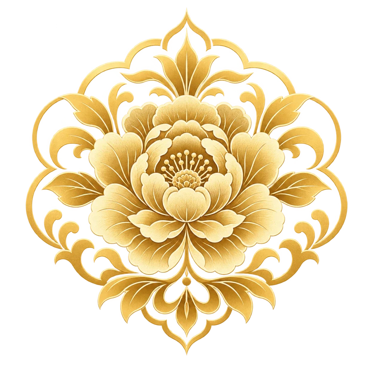 Original gold peony guardian emblem
