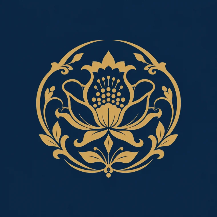 Original gold pomegranate blossom guardian emblem