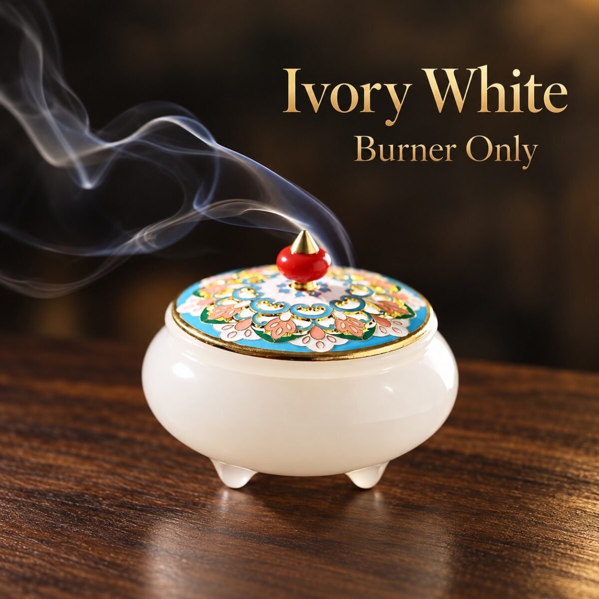 Jade Stone Cloisonne Incense Burner