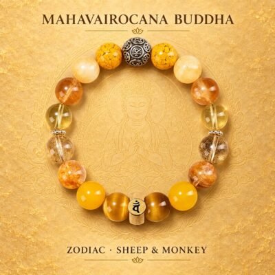 06-mahavairocana-sheep-monkey-single Zodiac Intention Crystal Bracelet