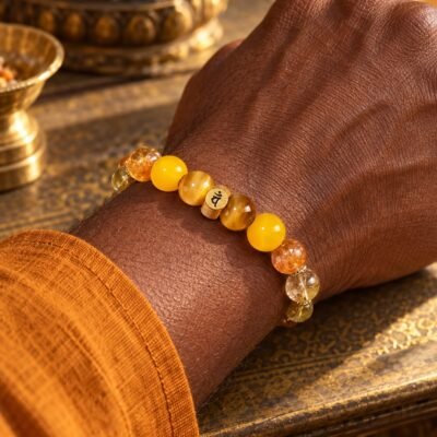 06-mahavairocana-sheep-monkey-worn Zodiac Intention Crystal Bracelet