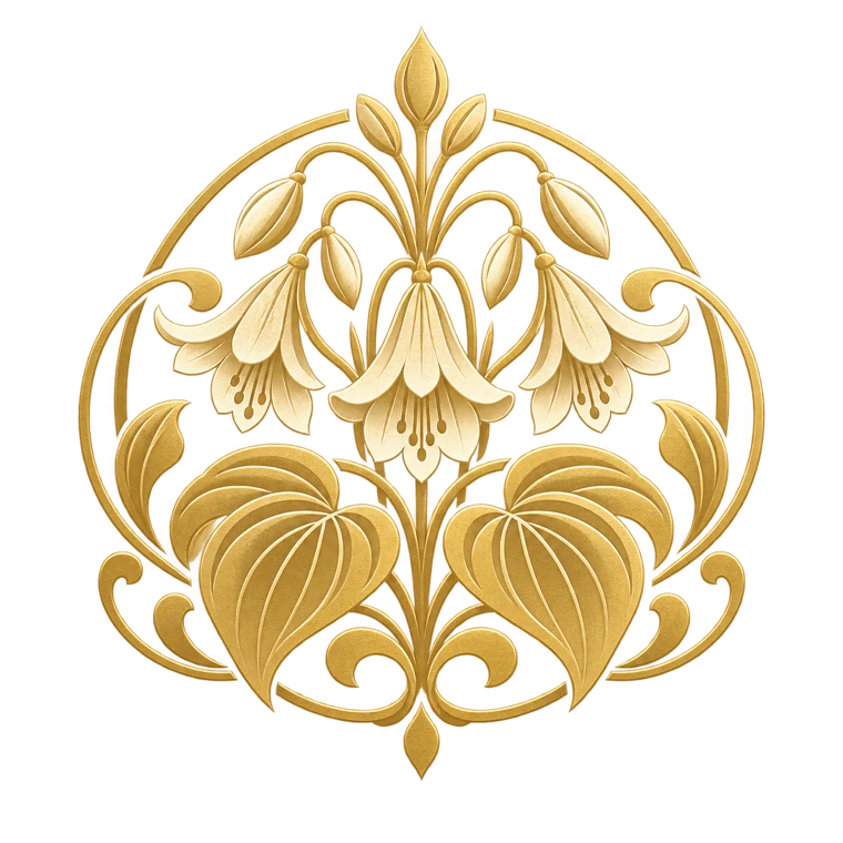 Original gold hosta flower guardian emblem