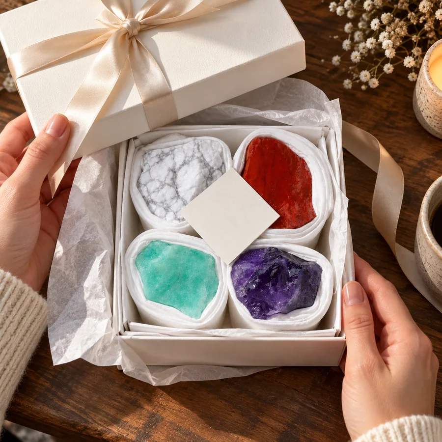 Styled customer scene featuring Zodiac Crystal Intention Gift Set