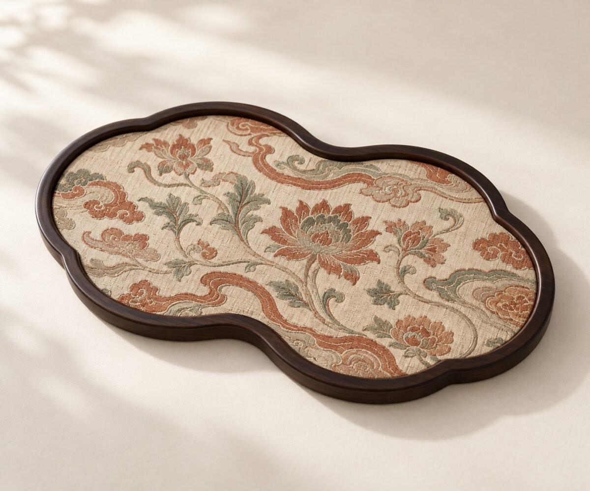 Brocade Bamboo Tea Tray & Mat