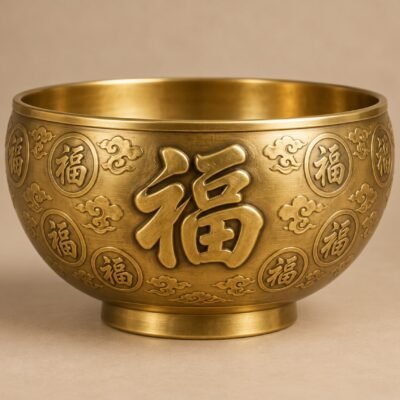 Himalayan Brass Fortune Offering Bowl
