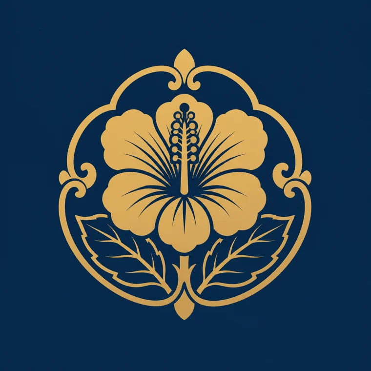 Original gold hibiscus guardian emblem