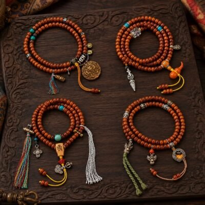 Sacred Carved 108-Bead Wrap Mala