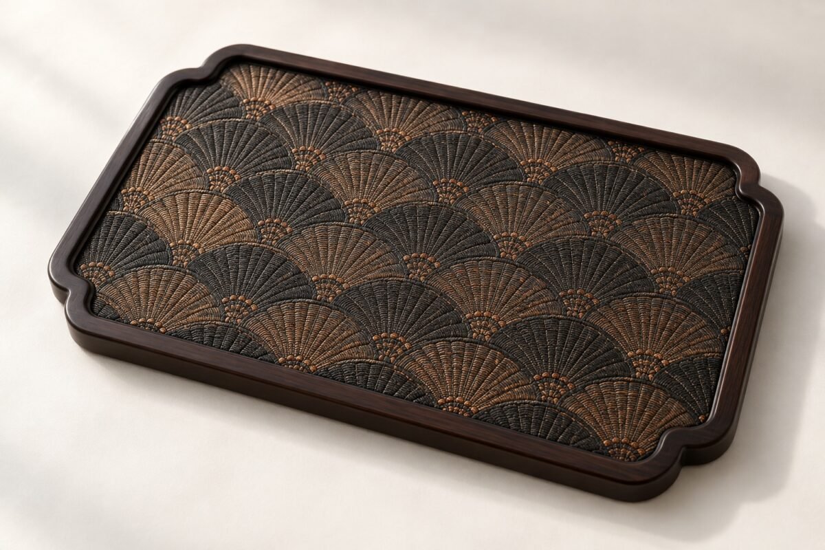 Brocade Bamboo Tea Tray & Mat