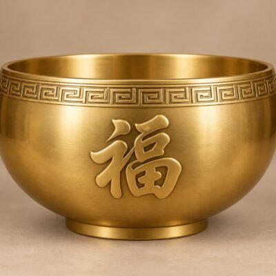 Himalayan Brass Fortune Offering Bowl
