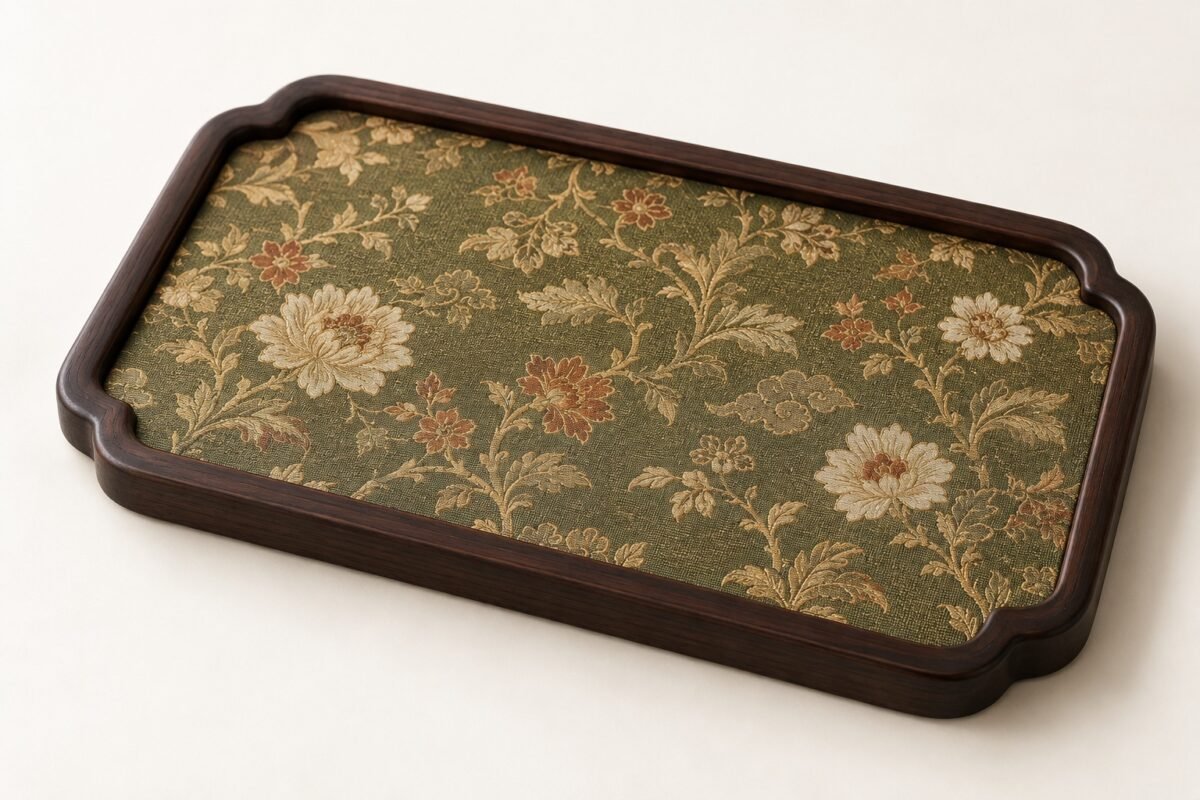 Brocade Bamboo Tea Tray & Mat