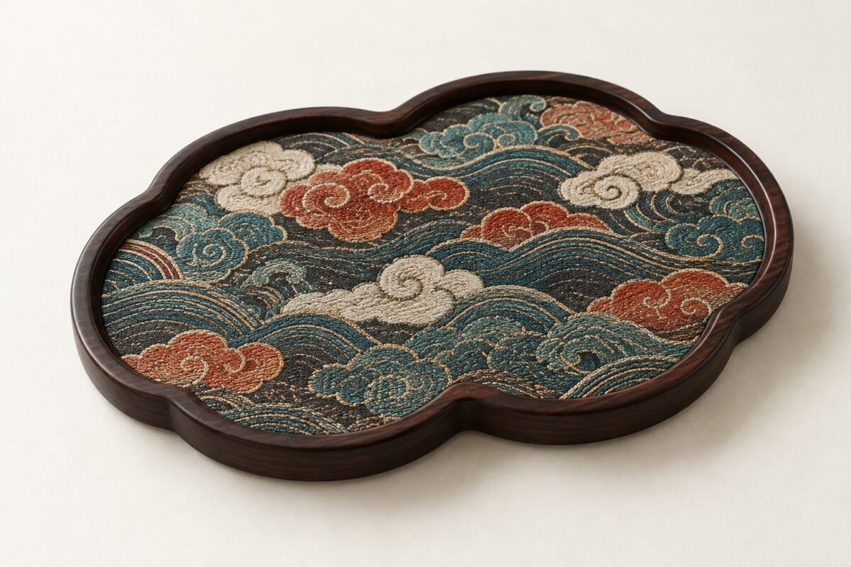 Brocade Bamboo Tea Tray & Mat