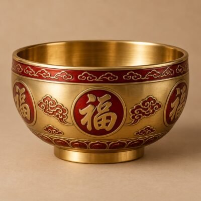 Himalayan Brass Fortune Offering Bowl