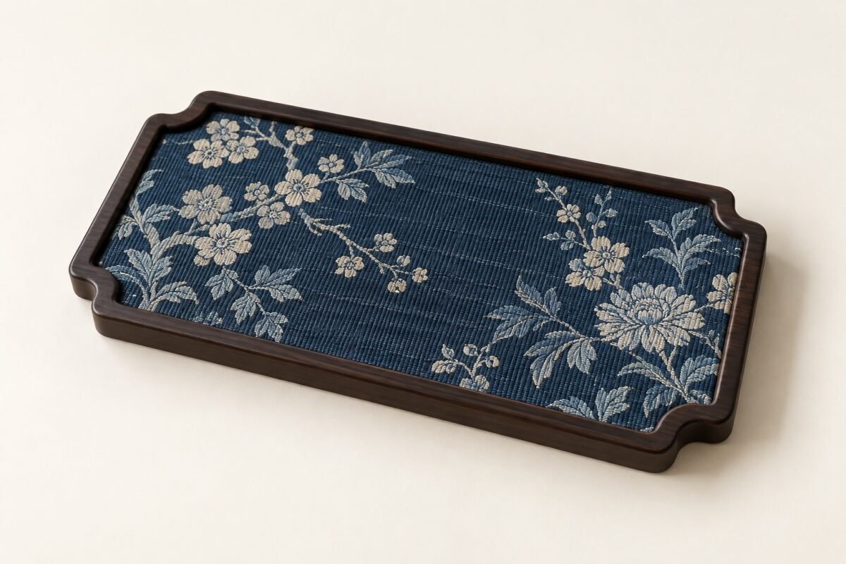 Brocade Bamboo Tea Tray & Mat