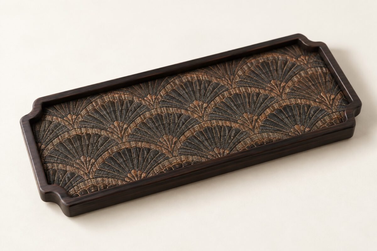 Brocade Bamboo Tea Tray & Mat