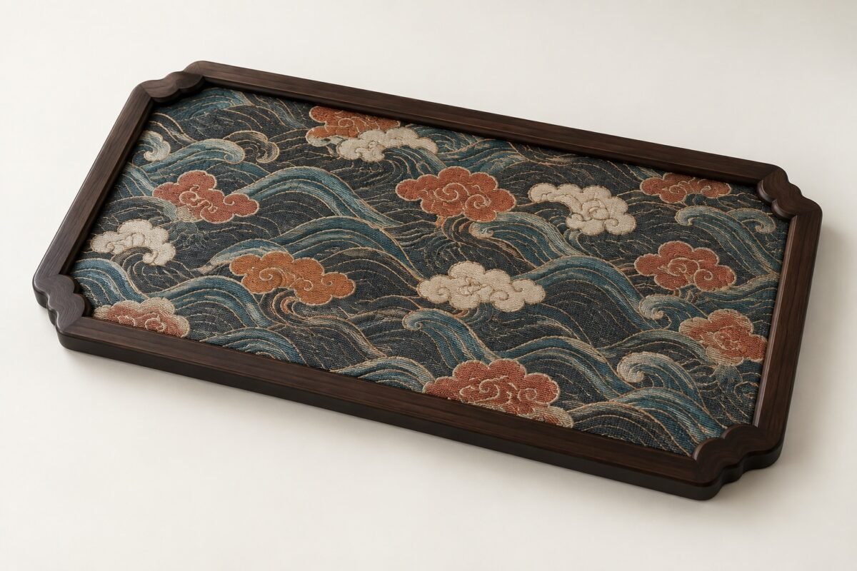 Brocade Bamboo Tea Tray & Mat