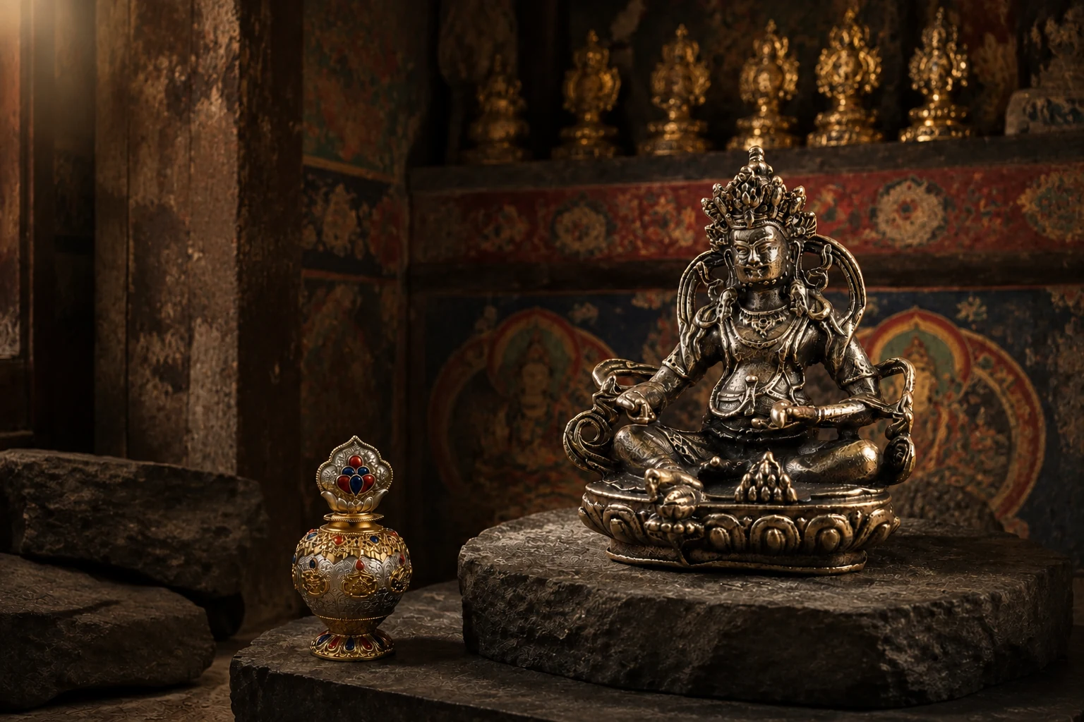 A curated collection of Himalayan Ritual altar decor