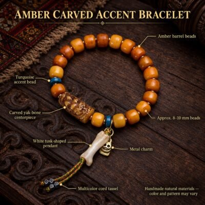 amber-carved-accent-prayer-bracelet-05-components-style-1 Golden Ember Carved Accent Prayer Bracelet