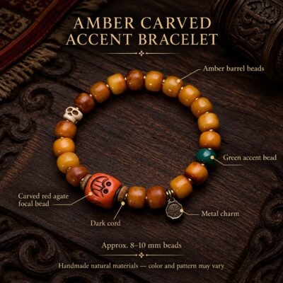 amber-carved-accent-prayer-bracelet-06-components-style-2 Golden Ember Carved Accent Prayer Bracelet